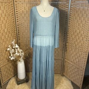 Sundance Sheer Blue Maxi Dress XL